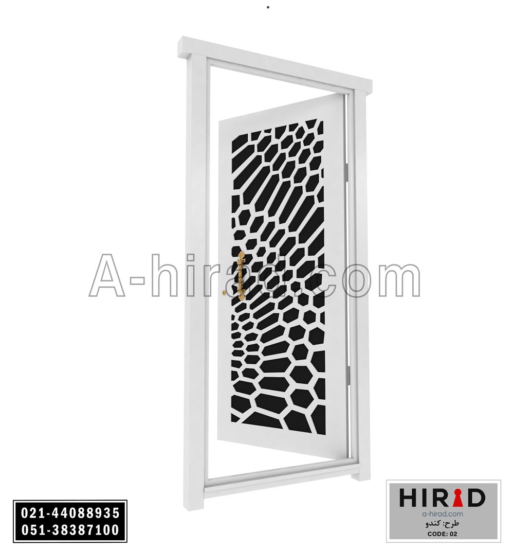 درب فلزی لیزری تک لنگه هیراد کد 1002 عرض 108 ارتفاع 223 